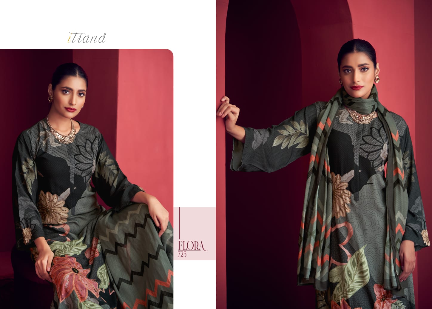 Itrana By Flora Printed Designer Salwar Suits Catalog